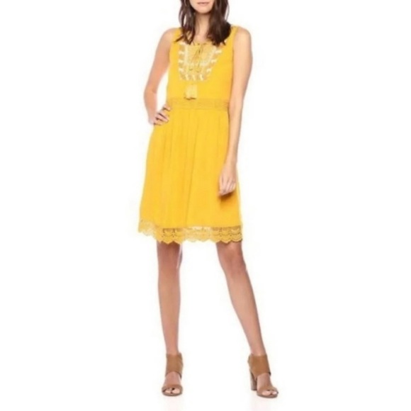 Mustard Yellow Ella Moon Boho Dress M - Picture 7 of 9